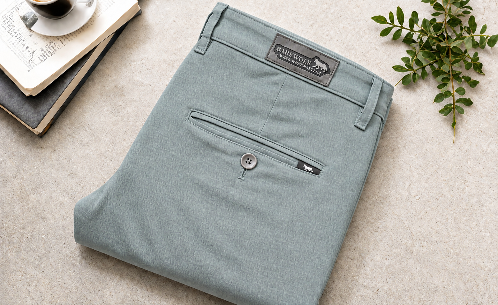 PREMIUM SAGE GREY CHINOS - Image 4