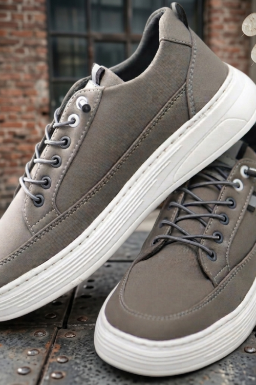Grey Slip-on Cloth Shoes
